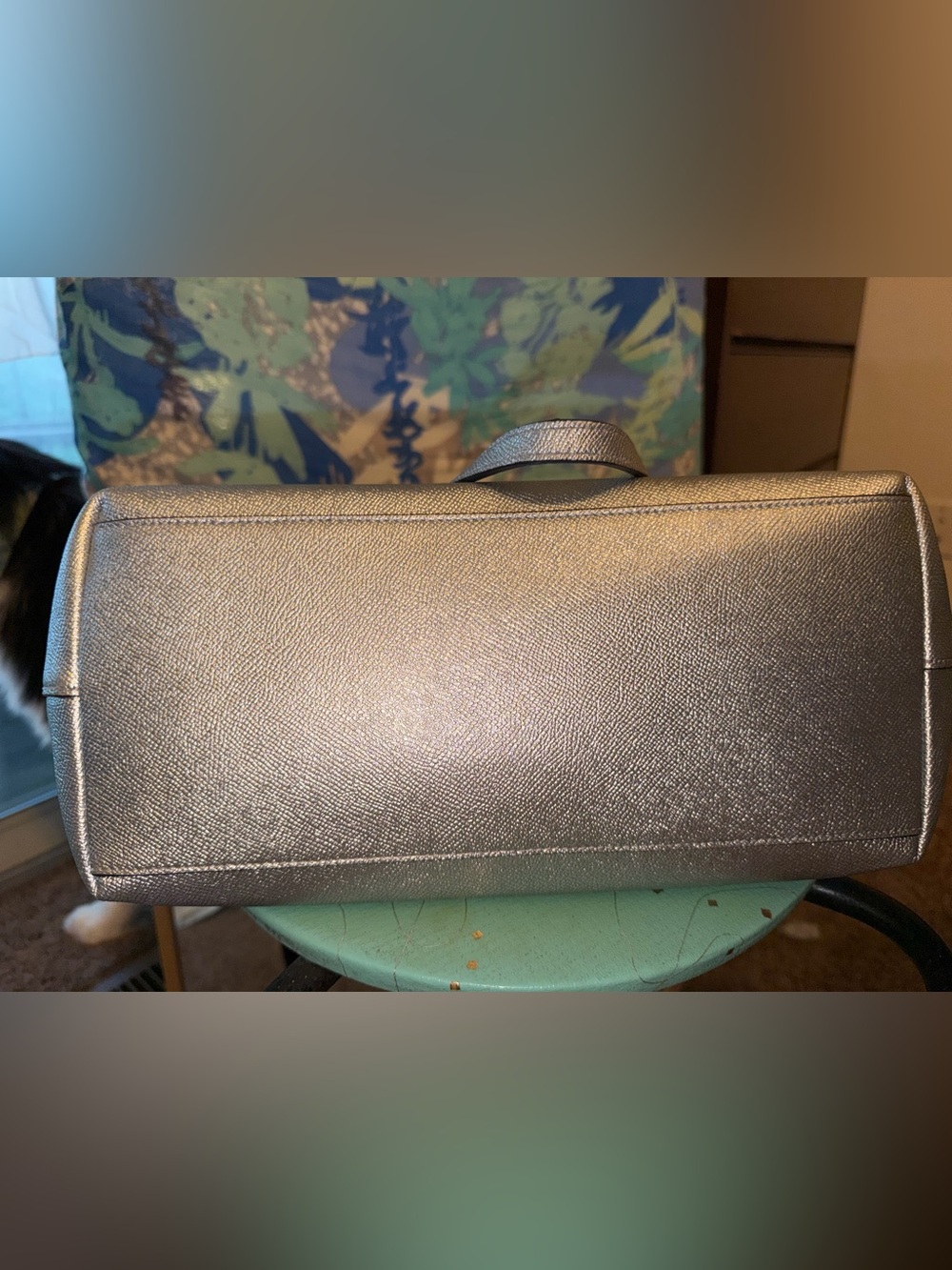 Coach Metallic Silver City Tote Bag - Picture 6 of 7